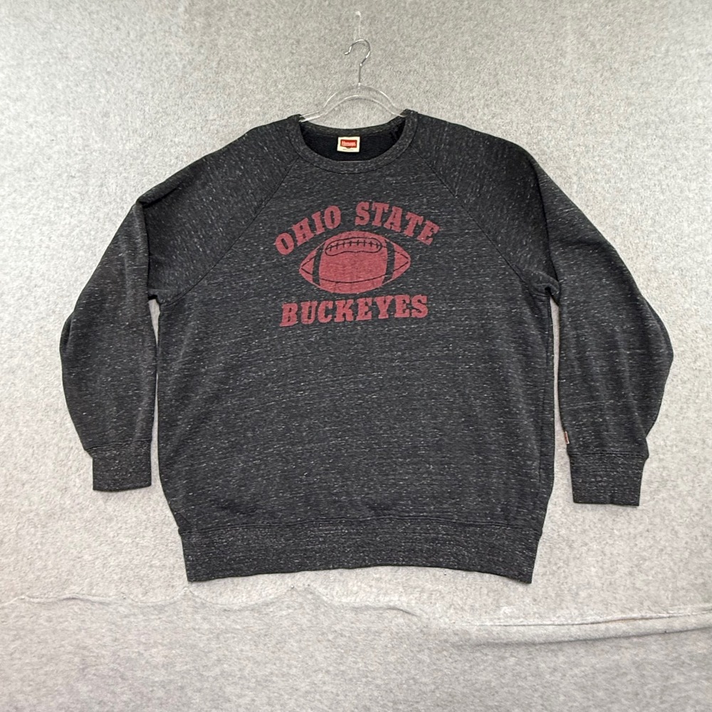 Homage Ohio State Buckeyes Sweatshirt Mens XXL Gray Raglan Tri-Blend Fleece